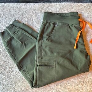 Figs Green and Orange Joggers with Relaxed Fit